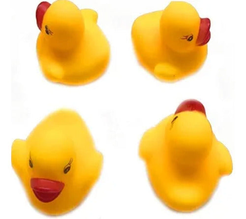 Pato Patitos X12 Goma Bañadera Juguete Con Chifle Niño Baño 2