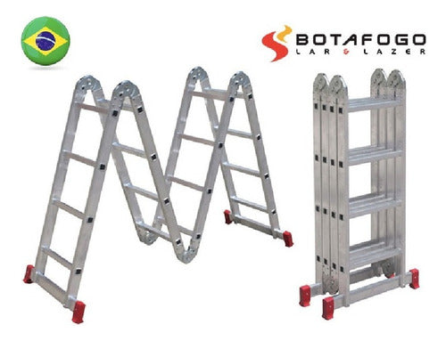 Botafogo Lar & Lazer Escalera De Aluminio Articulada Multiproposito Versatil 3x4 1