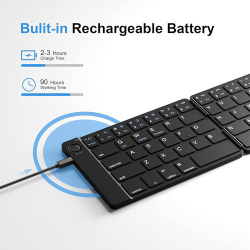 Teclado Bluetooth Plegable Omoton, Teclado Plegable Inalámbr 1