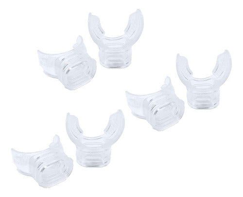 Maluan 6 Pack Clear Silicone Diving Mouthpiece with Strap 0