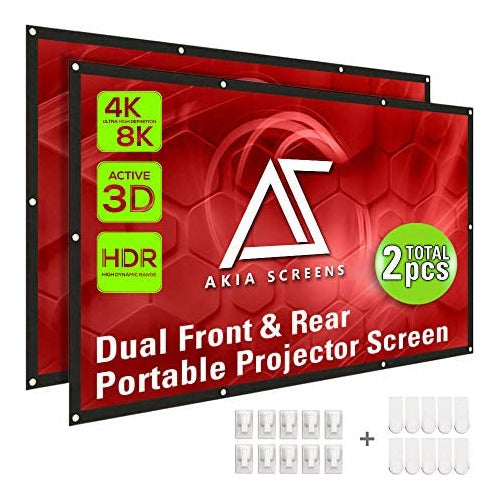 Akia Screens Dual Projector Screen Front-Rear 3m / Angle 160* 1