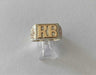 Sello Ring in Silver with Gold Letter Application 0