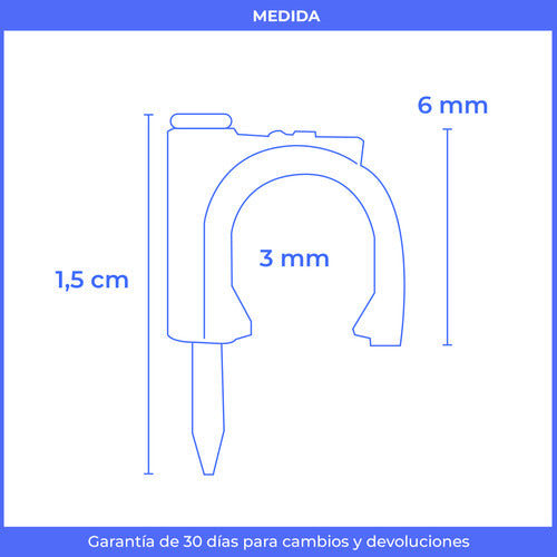 Iupi Shops Grampa Para Cable 6mm De Plástico Por 100 Unidades 2