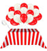 Blulu Red White Stripes Tablecloths Set with Balloons 0