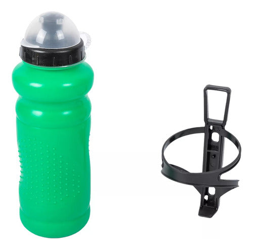 SuzkiCenter Caramañola Verde Sport 600cc Con Tapa + Soporte Universal 2