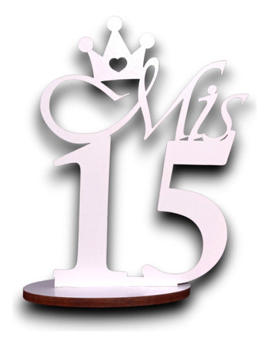 Generic Combo 5 Personalized Table Centerpieces Mis 15 Años with MDF Plus Crown 0