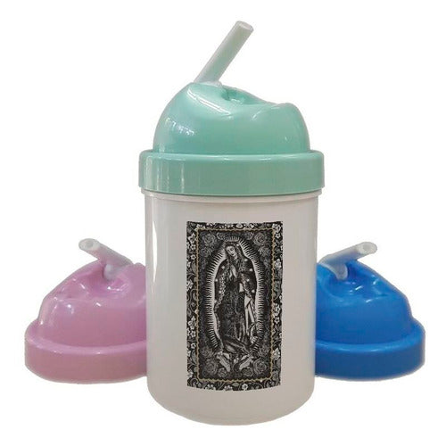 Tienda Cubik Virgen De Guadalupe Gray Religious Water Bottle 0