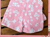 PuntaPie Kids Short Jardineros in Pink Daisy Print for Babies 1