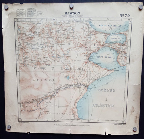 Mapa Rawson Madryn Trelew Instituto Geográfico Militar 1930 0