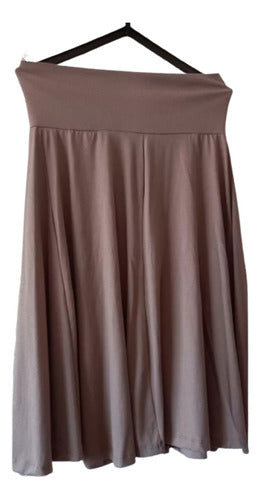 Generic Long Modal Skirt in Mink Color with Elastic Waist T.2/T.S 0