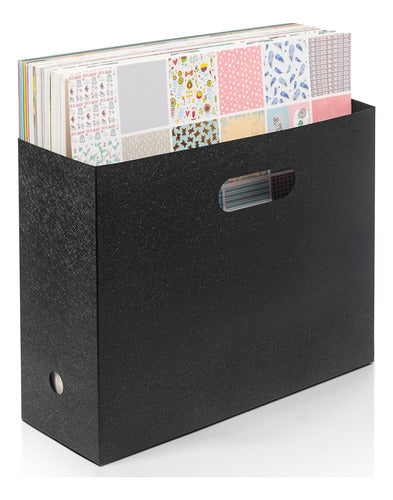 Organizador De Papel Scrapbook Plegable, Negro, 30x30 Cm 7