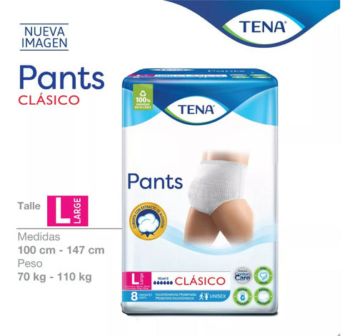 4 Pack Tena Adult Diapers Underwear Pants Classic L X 8 Units 2