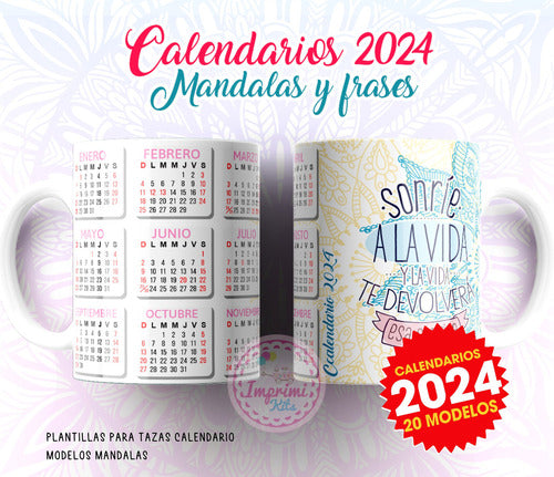 Plantillas Sublimar Tazas Calendarios Mandalas Frases Diseño 2