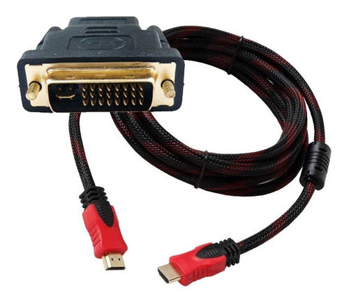 DVI-I Male to HDMI 24+5 Adapter + 1.5m Reinforced HDMI Cable 0