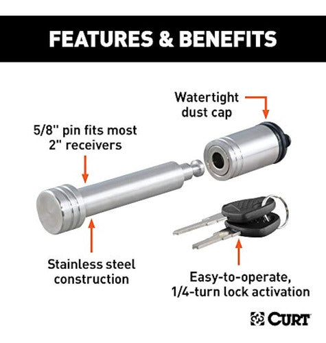 Curt Cerradura De Enganche De Remolque De Acero 2