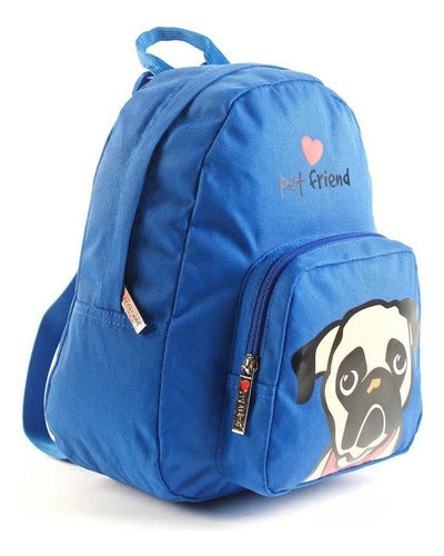 Kooshi Mochila Pug Azul Pet Friends 25 Cm 91209A Tu Disfraz 1