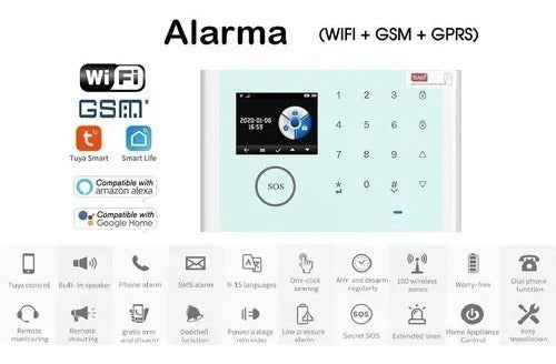 Purare Technologic Wireless Alarm Kit for Home and Business GSM 3G with 6 Sensors and Accessories 1