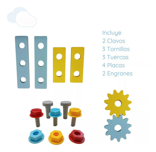 Tooky Toy Wooden Educational Tool Set 35257 2