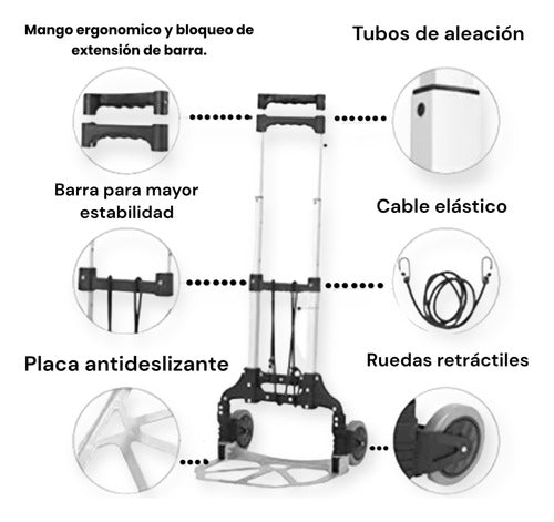 Montoya Importadora Portable Folding Hand Truck Aluminum Capacity 80 kg 4