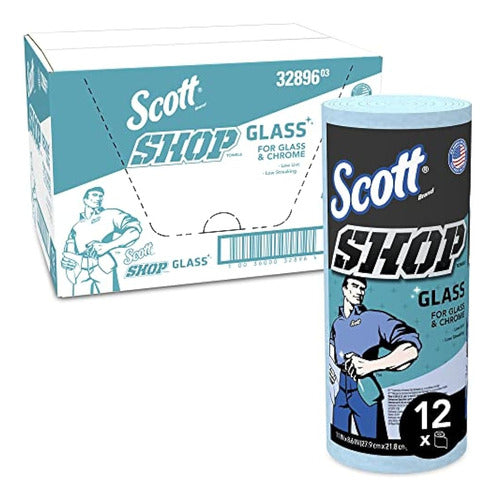 Scott 32896 Shop Towels, Glass, 1-ply, 8.6  X 11 , Blue, 90 0