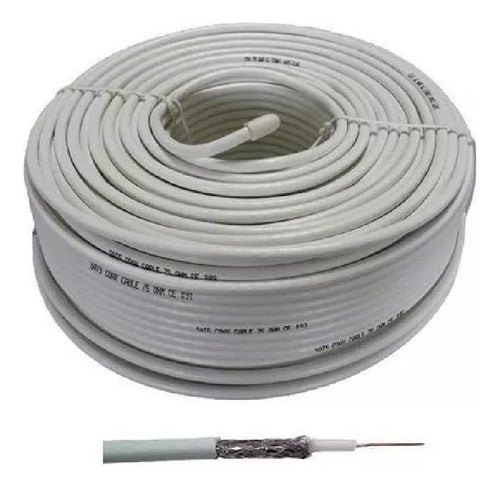 Bobina De Cable Coaxil Grueso Rg6 152 Metros Uso Profesional 0