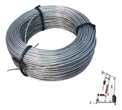 Provetec Steel Cable Multigym Reinforced PVC Coated 5mmx3mts 0