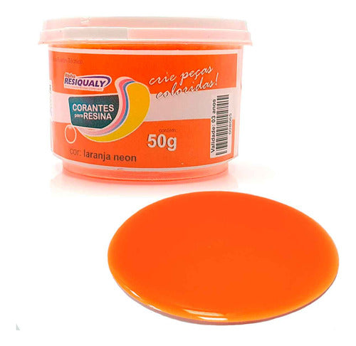 Corante Laranja Neon Para Resina De 50g Alpha Resiqualy 0