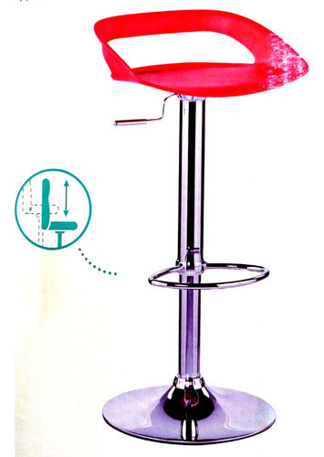 Adjustable Height Steel Stool with Backrest - High Quality Red 1