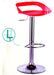 Adjustable Height Steel Stool with Backrest - High Quality Red 1