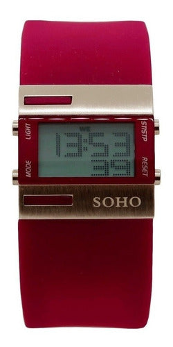 Digital Watch with Light Stopwatch Rubber Strap Soho CH2734L Installment 40
