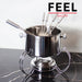 Stainless Steel Fondue Pot with Burner and 6 Forks 2