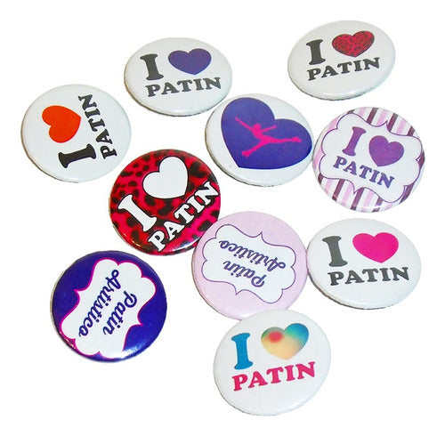 Miticlick 10 Pins Patin Artístico - Personalized Pins - 3 Cm 0