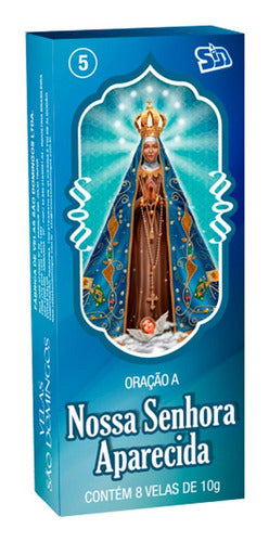 152 Vela Branca Oração A Nossa Senhora Aparecida 19  Cx C/ 8 0