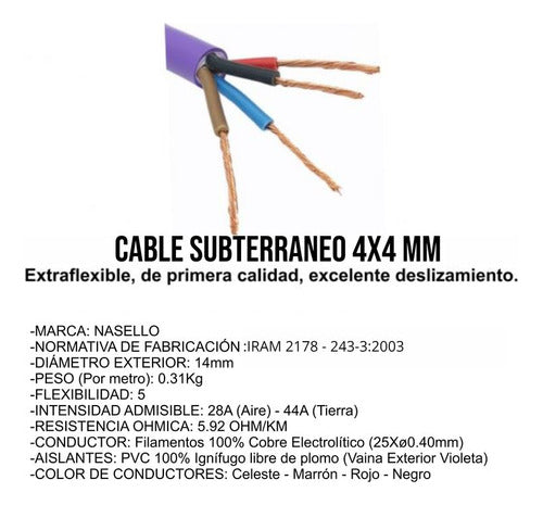 Conduelec Underground Cable 4x4 Mm Per Meter 2