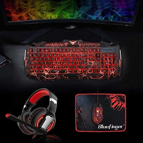 BlueFinger Crack Backlit Gaming Keyboard and Bluefinger Mouse 1