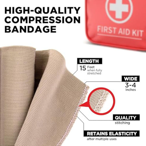 High-Quality Elastic Bandage Set of 8 (4 x 3 Inches, 4 x 4 Inches) + 24 Additional Clips 1