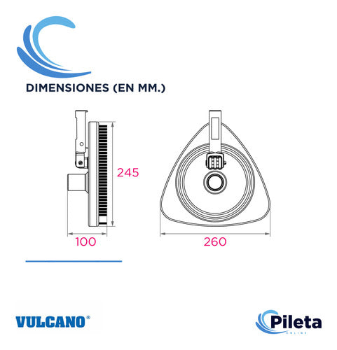 Vulcano Triangular Bottom Cleaner - Pool Brush 4