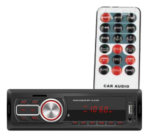 Radio Para Auto  Usb Y Lector De Tarjeta Sd Con Control 0