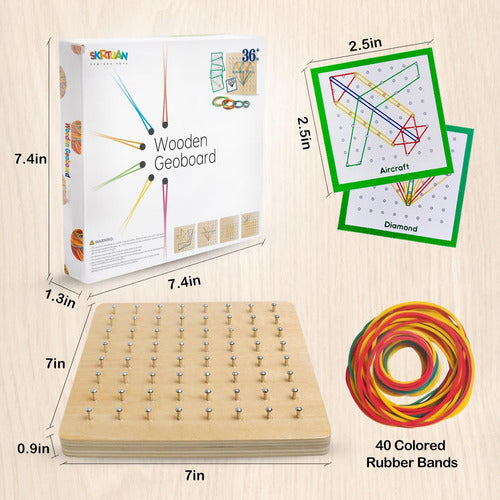 HERMES SHOP Tablero De Geofiguras Montessori Para Niños Con Tarjetas 6