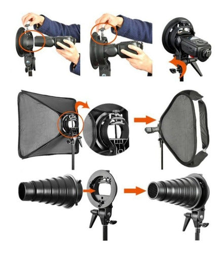 Godox S Type Bracket Bowens Mount Holder For Speedlite 4