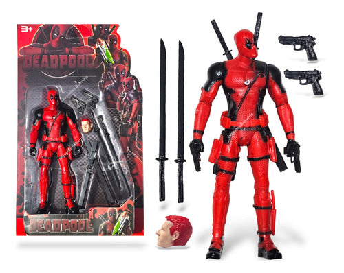 Muñeco Deadpool Articulado De 18 Cm Con 6 Accesorios Y Luz 0