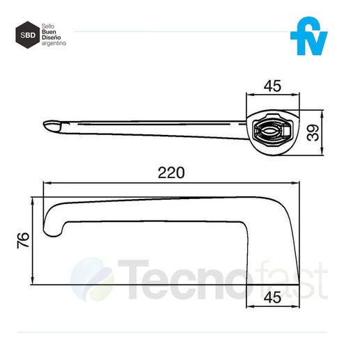 FV Short Towel Rack Epuyén Line Chrome 3