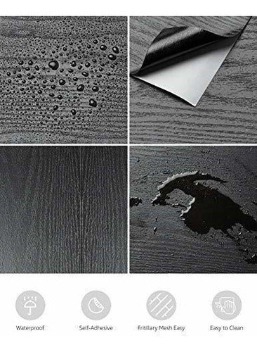 Vinilo Decorativo Madera Negra Rollo De 61 X 498 Cm 1