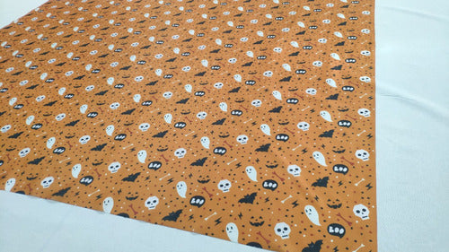 Rapi Arte Halloween Costume Decoration Fabric 1.5m Wide Orange Printed 1