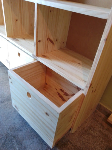 BH Unfinished Pine Toy Organizer with Dimensions 1.20x1.20x30 4