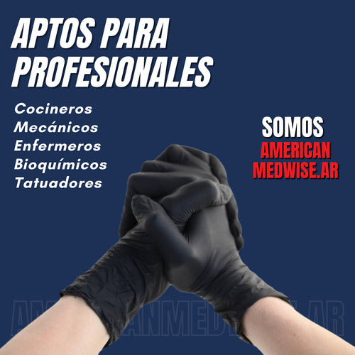 Pack of 50 Black Nitrile Gloves | Premium 16