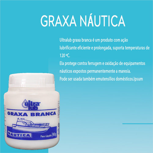 Graxa Branca 90g Lítio Lubrificante Rolamento Naútica Kit 12 1