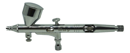 3 Canetas Aerográfica Pistola Dupla Ação Profissional 0,2mm 2