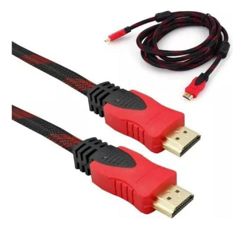 HDMI Cable 1.5 Meters Braided with Audio Video Filter Full HD 0