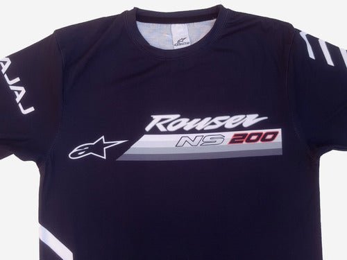 Personalized Black Bajaj Rouser NS 200 Motorcycle T-Shirt 0